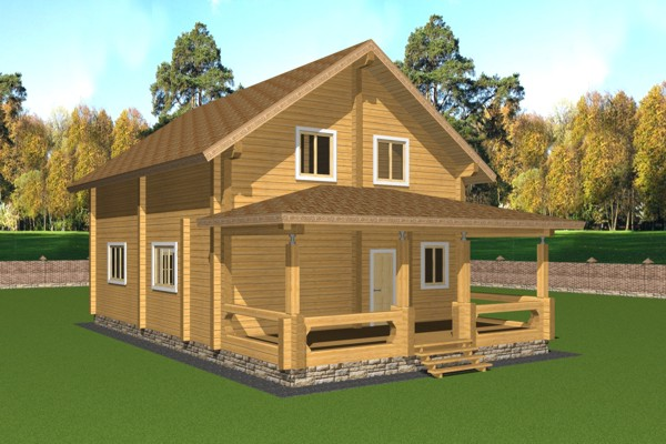 Деревянный дом с террасой по выгодной цене