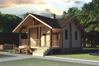 Деревянная баня на 36 квадратных метров