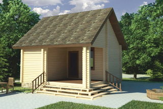 Деревянная баня площадью 26 квадратных метров